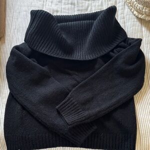 Abercrombie & Fitch Black off shoulder  Sweater new with tags!